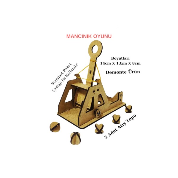 Mancınık Oyunu Yapım Seti - Ahşap Catapult, Trebuchet Mancınık Oyunu Yapım Seti - Ahşap Catapult, Trebuchet